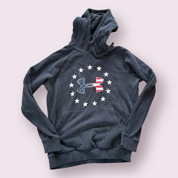 Under Armour men’s hoodie size small black American flag - Picture 1 of 3